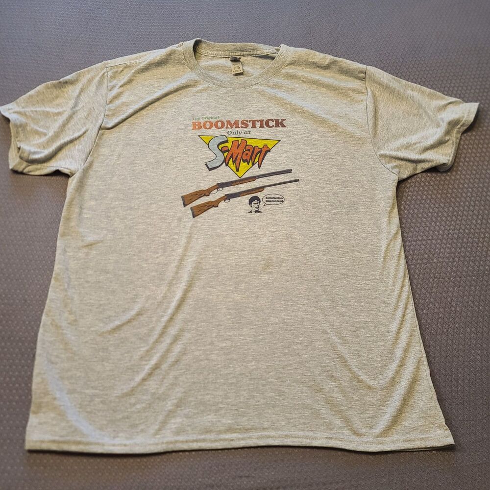 Army Of Darkness Boom Stick Only At S-Mart T-shirt XL Gray Graphic Print